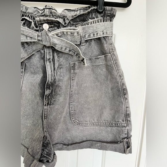 ZARA gray denim paper bag short - Picture 5 of 10
